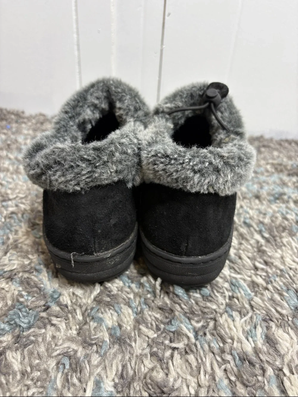 Aetrex Shoes Womens 7.5 Chrissy Gray Faux Shearling Lined Slip On Toggle Strap - Picture 5 of 10